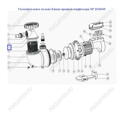 Уплотнительное кольцо AquaViva крышки перфильтра SP 2020049